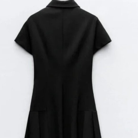ZARA: Black Mini Shirt Dress - Picture 2 of 4